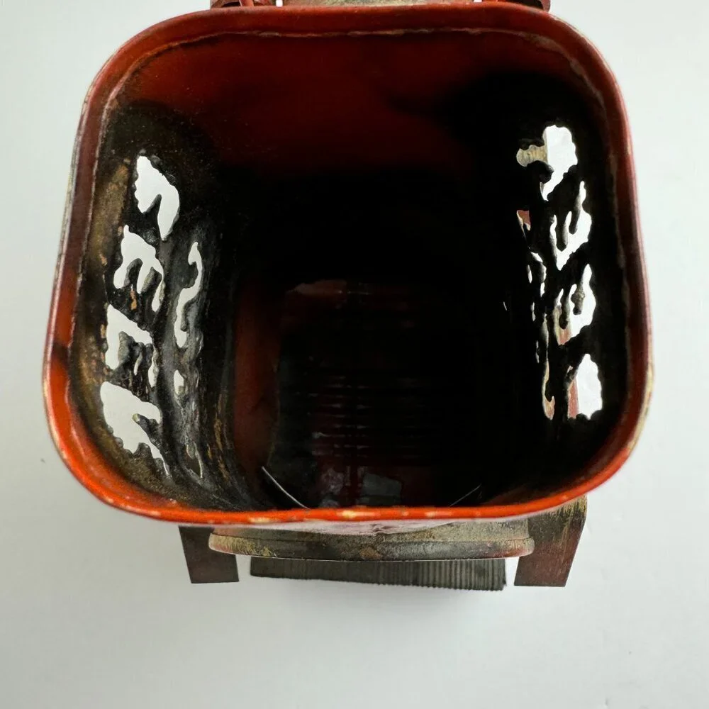 Vintage Metal Train by ORTMAN  Wooden stand